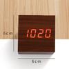 Wooden Sound Control Square LED Digital USB/AAA Electronic Table Alarm Clock