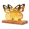 Napkin Holder for Table Wooden Base Elegant Cutout Napkin Storage for Kitchen Restaurant Cafe Gold
