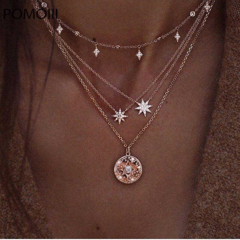 Винтажный многослойный замок портрет жемчуг звезда монета кулоны ожерелья для женщин Богемия золотой ключ сердце длинные ювелирные изделия подарок