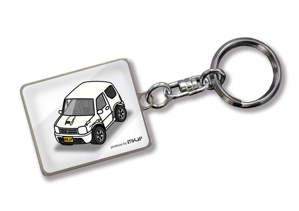 MKJP Индивидуальный брелок для Suzuki Jimny JB23, Белая основа, Белый цвет кузова