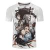 MINISO Anime Demon Slayer 3D T-shirt with Digital 3D Printing Short Sleeved Men's and Women's Couple T-shirt