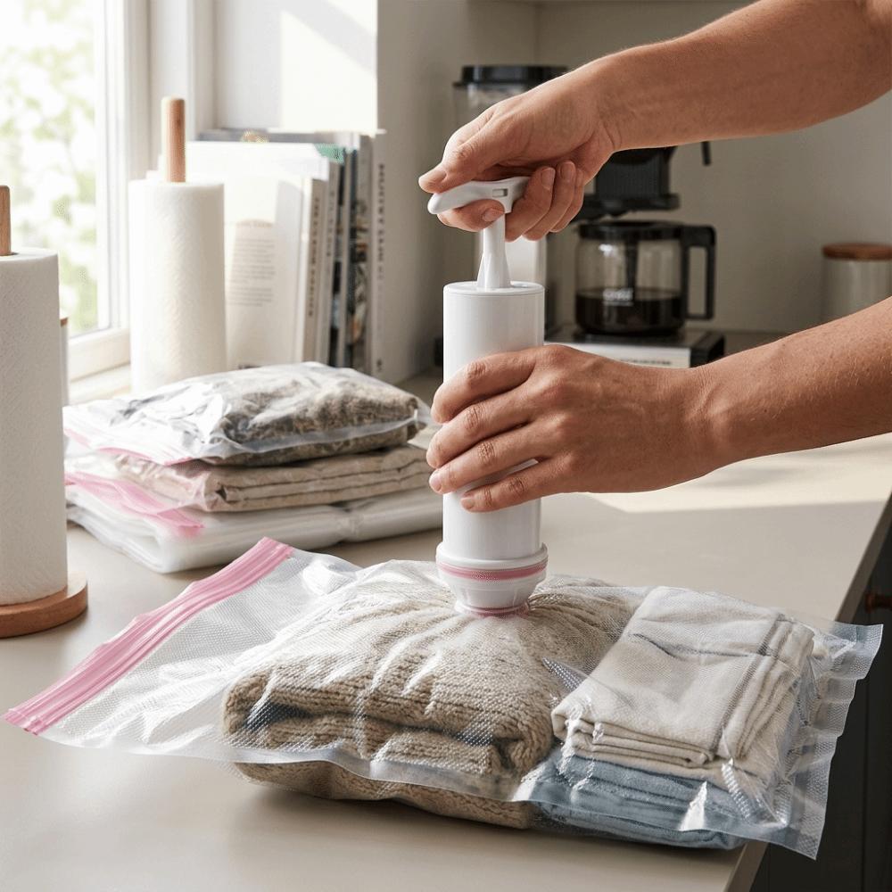 Маленький ручной вакуумный насос Легкий вакуумный экстрактор воздуха Насос для сжатия одежды