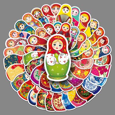 50 Кукла-матрешка Личность Мультяшная Креативная Кукла Декоративная Кружка для воды Чемодан Наклейка для блокнота