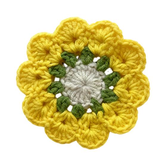 Handmade Crochet Flower Coaster Heat-Resistant Cup Mat for Mugs Glasses Soft
