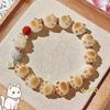 Мультяшный полимерный браслет с кошачьей лапкой и котиком на удачу для женщин, маленький милый этнический браслет в китайском стиле для пары, подарок на день рождения студенту