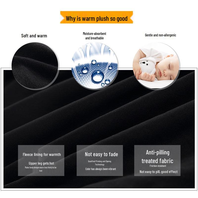 Мужские базовые брюки большого размера на флисовой подкладке для осени - Толстые, теплые и стильные