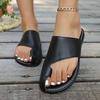 Модные женские летние шлепанцы на плоской подошве, повседневные однотонные с круглым носком, шлепанцы для носки, римский стиль, однотонные шлепанцы с мягкой подошвой для женщин, размеры 36-43