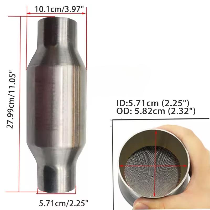 2"/2.25"/2.5"/3" 200-Cell High Flow Stainless Metallic-Core Race Catalytic Converter Catalyst Euro1