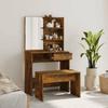 VidaXL Vanity Set Makeup Table Stool Vanity Table Bedroom Furniture Interior Oak 3114144