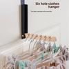 Wooden Over The Door Hanger 6 Slots Hanging Coat Rack New Clothes Drying Rack  for Travel