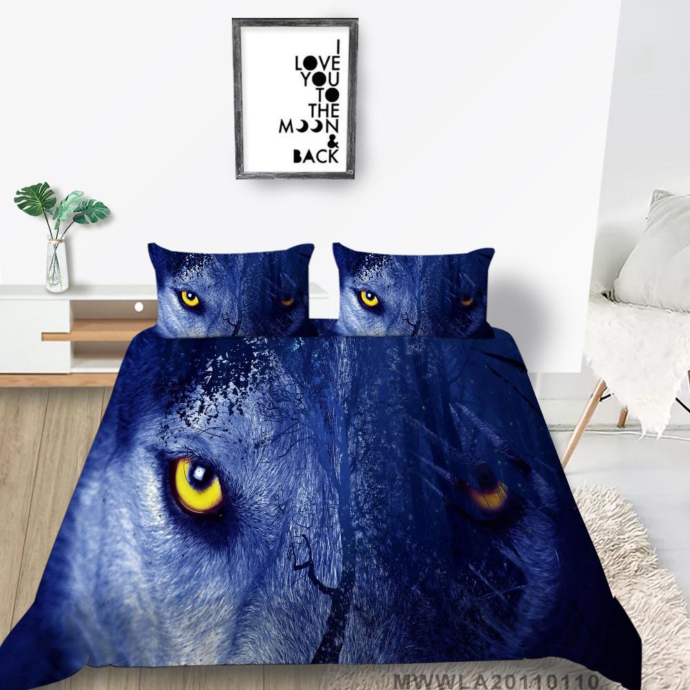 2023 Новый стиль, пододеяльник, комплект постельного белья с принтом волка, роскошный крутой комплект постельного белья, комплект постельного белья для девочек, полиэстер, одноразмерное покрывало