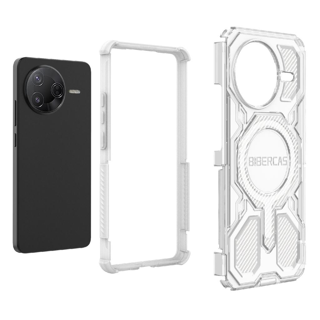 BIBERCAS J-16 Transparent Series For Xiaomi Redmi K80 5G/Poco F7 Pro 5G Case Compatible with MagSafe TPU+PC Phone Cover