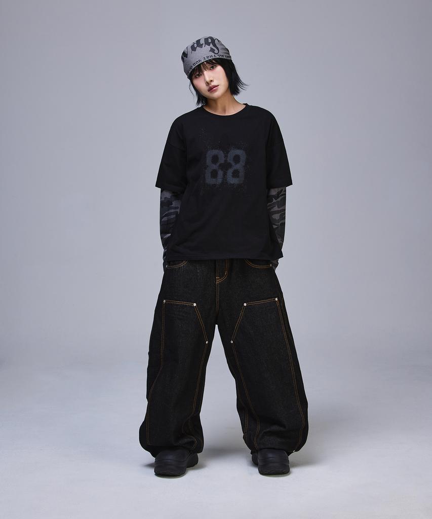 SCALLYWAG 88 Crop Layered Long Sleeve [Camo]