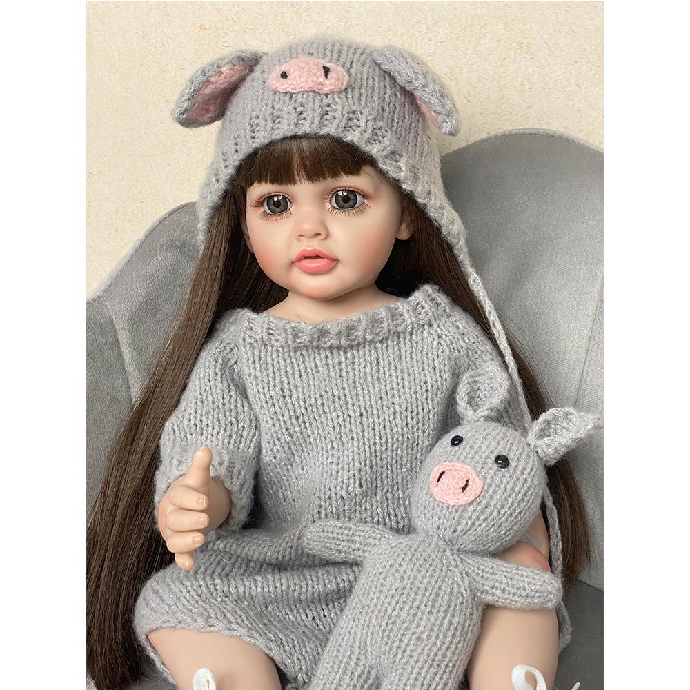 Real Life Reborn Baby Dolls Girl 22 Inch 55cm Full Body Silicone Realistic Lifelike Newborn Dolls Toddler Doll Toy