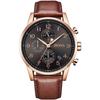 1513496 Chronograph Navigator Brown Leather Strap Men's Watch