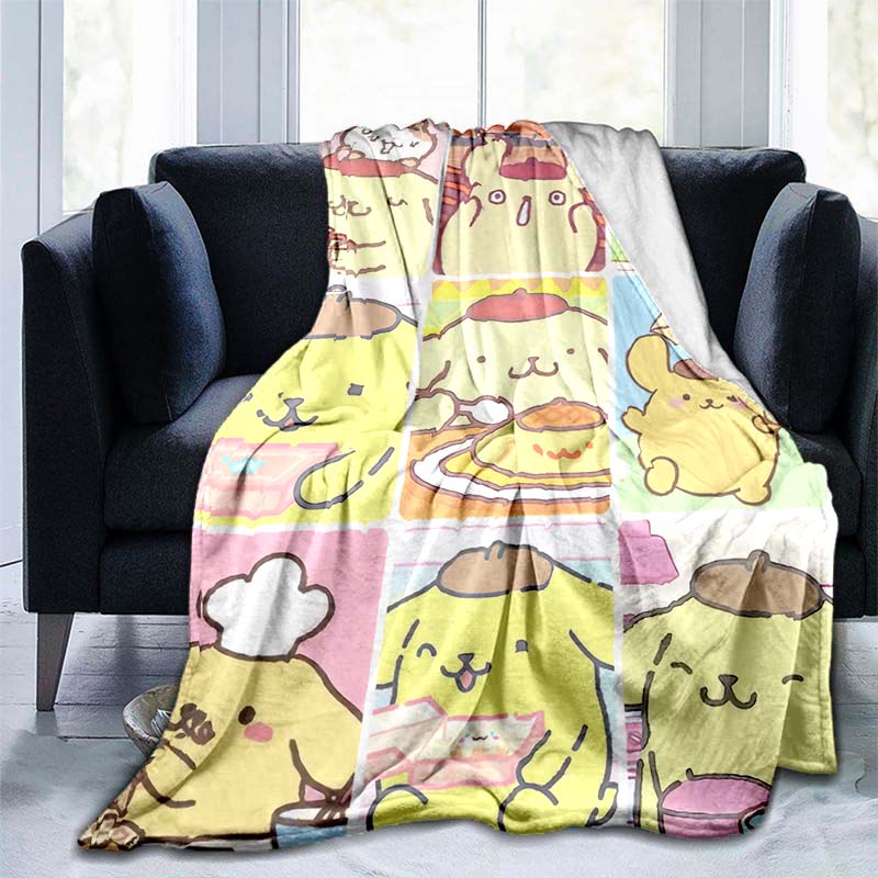 PomPompurin pattern flannel blanket, a nap blanket, warm, comfortable and soft, suitable for sofas, beds, etc.