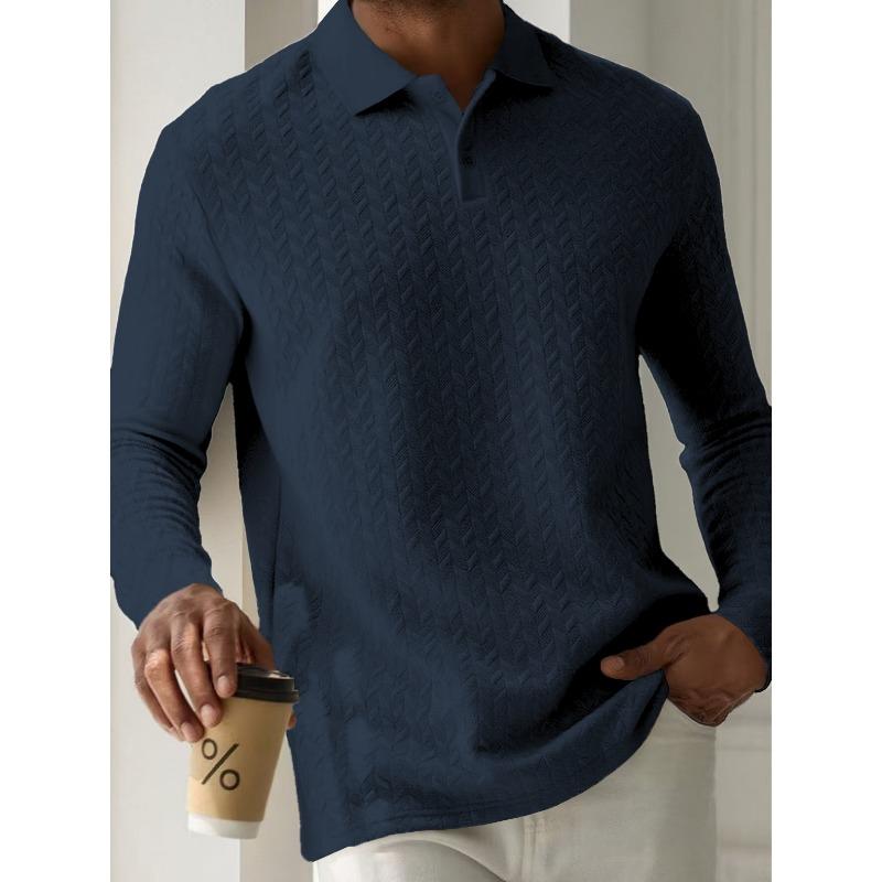 Men's Sweatshirts Spring/Autumn Polo Shirts Textured Men's Sports Polo Shirts
