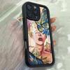 JT583 Woman Face Butterfly Original Oil Painting for iPhone 17 16 15 Pro Max Samsung S26 S25 Ultra A17 A07 A56 A16 Xiaomi 15T Redmi 15c 14C Soft Case