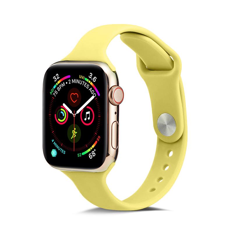 Мягкий тонкий силиконовый спортивный ремешок для Apple Watch 5 4 3 2 1 38 мм 42 мм, резиновый ремешок для часов для Iwatch series 5 4 40 мм 44 мм