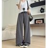 Женские брюки-костюм на весну и лето, новые высококачественные облегающие прямые брюки, повседневные драпированные брюки с высокой талией и широкими штанинами