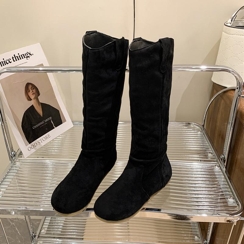 Fashion Flats Women Knee Snow High Boots Platform Suede Shoes Winter 2025 Trend Casual Non Slip Walking Shoes Fashion Party Botas Mujer