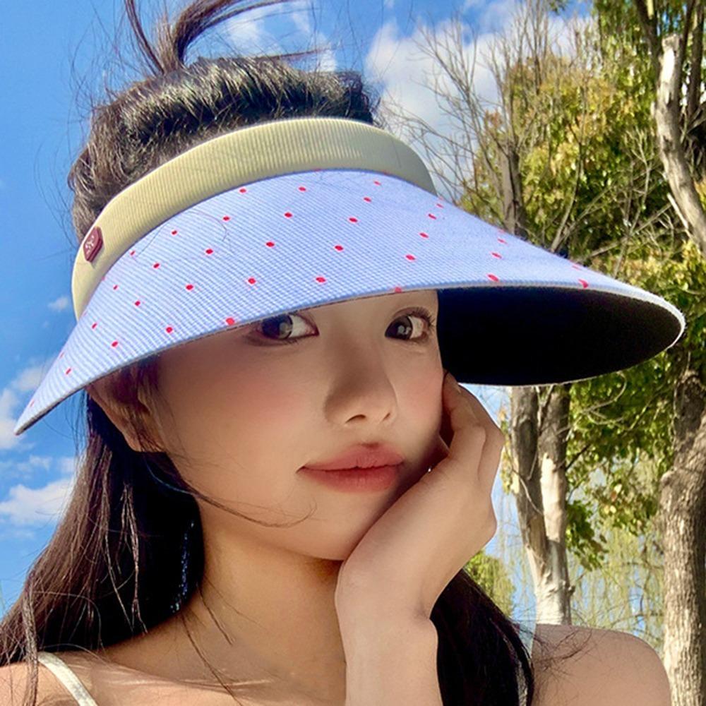 Sweet Empty Top Cap Anti-UV Visor Cap Simple Woman Sun Hat Travel