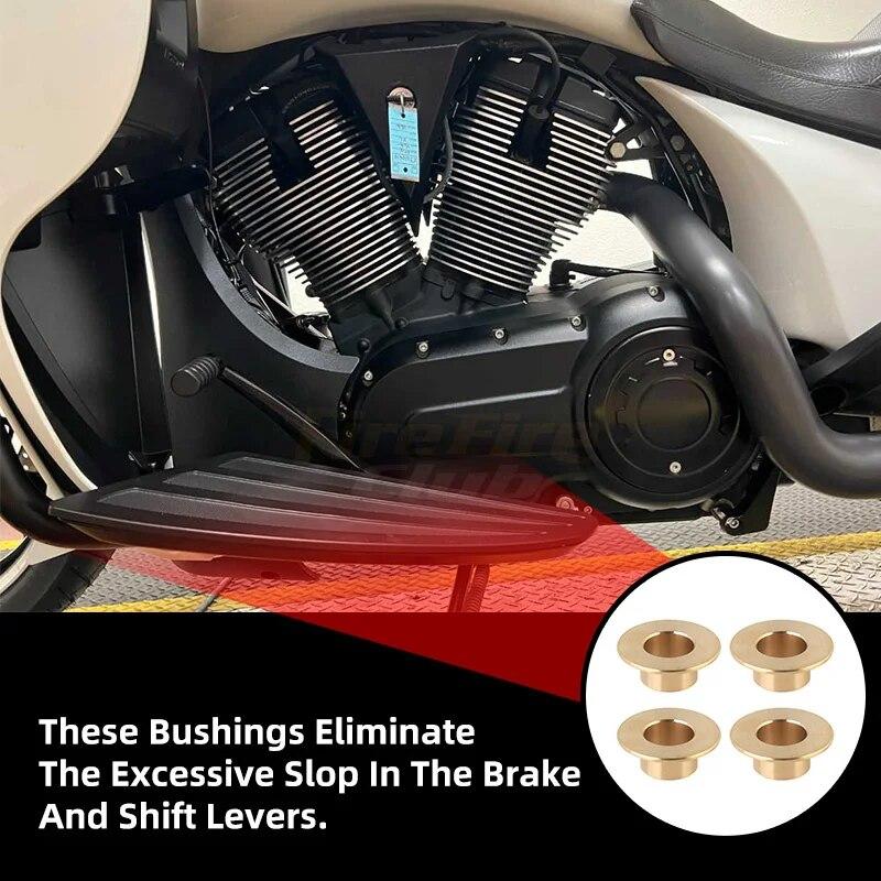 Motorcycle Lever Bushings Bronze Pedal Sleeve 4Pcs Shift Brake For Victory Cross Country Cross Roads Vision Magnum Models
