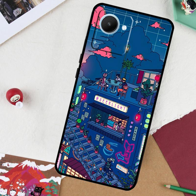 Арт Пиксельная Эстетика Для Realme GT 6T 6 5 GT 7 Pro C61 C55 C53 C51 C21Y C25S C67 C75 10 11 12 13 14 Pro Plus Чехол