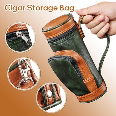 Сумка для хранения сигар, портативный хьюмидор для путешествий на открытом воздухе, чехол из ПУ-кожи, многофункциональная сумка-аксессуар для гольфа для любителей сигар
