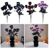 1PC Halloween Decoration Props Unique Dark Theme Fake Flowers Gothic Black Roses Gothic Wedding Centerpieces 36cm