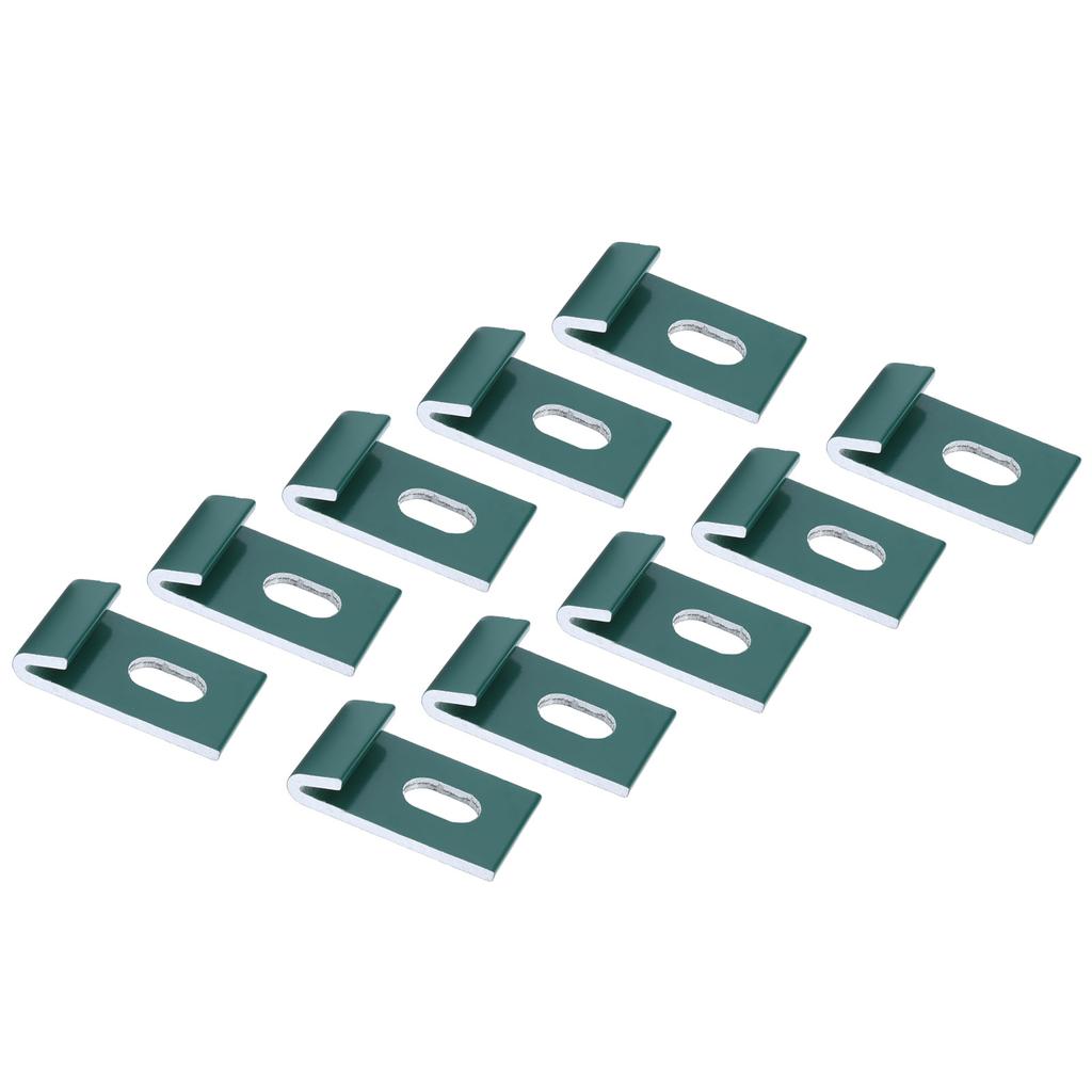 10Pcs Base Clips Hook Fixings Attaches Aluminium Greenhouses Fixture SetGreen