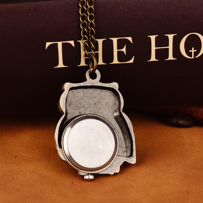 Мультяшные Женские Мужские Карманные Часы Сова Милые Мини Антикварные Бронзового Цвета Кварцевые Карманные Часы На Цепочке Для Подарка Семье На День Рождения