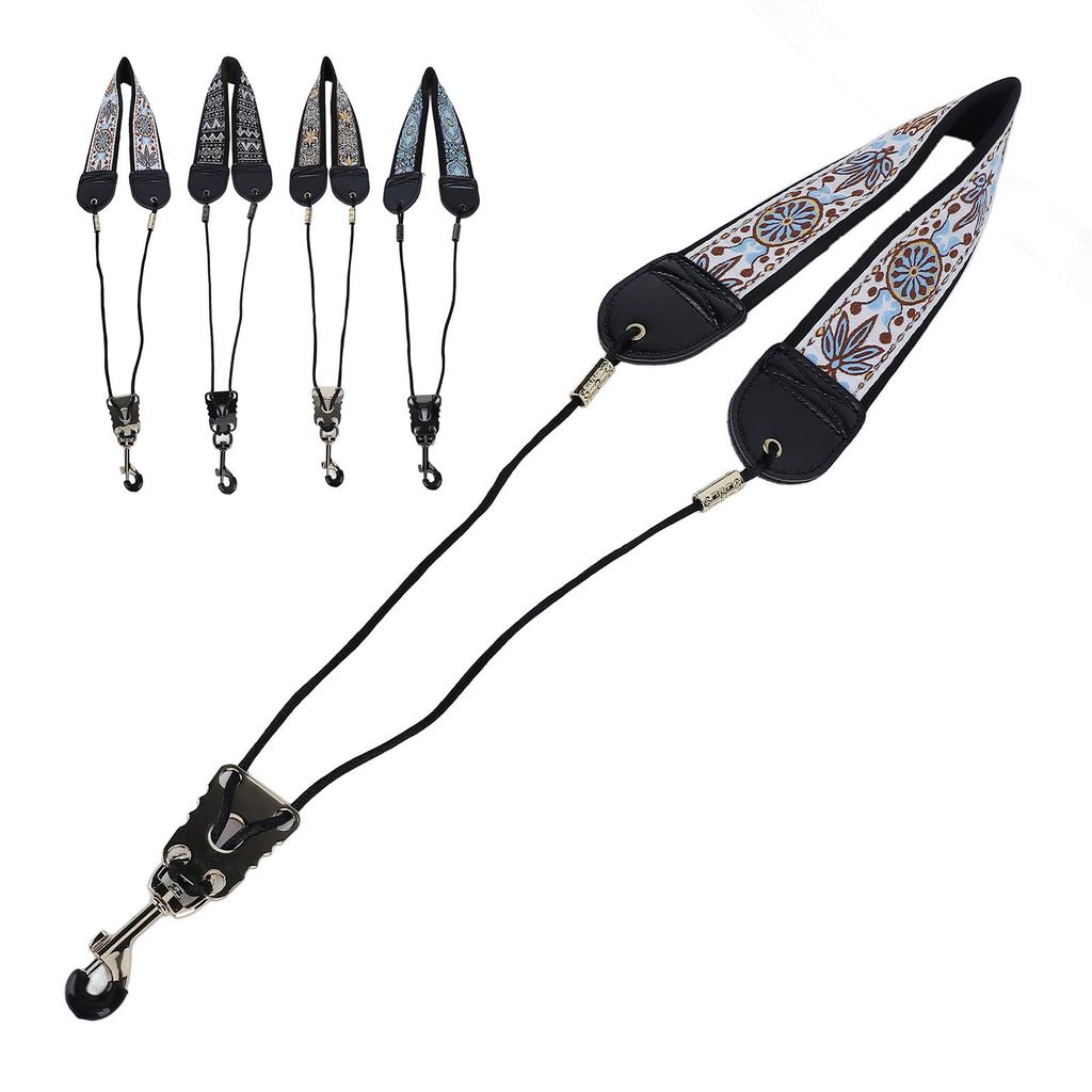 Ремень для шейного ремня с вышивкой для альт-тенор-саксофона, регулируемые аксессуары для инструментов с металлическим крючком