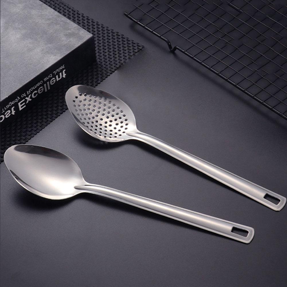 Дуршлаг из нержавеющей стали 304, ложка-дуршлаг, кухонный скиммер, ложка-скиммер, перфорированная ложка для еды P4B5