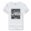 Cotton O-neck Printed T-shirt Autistic Lives Matter Shirt Autism Awareness Summer Casual Short Sleeve