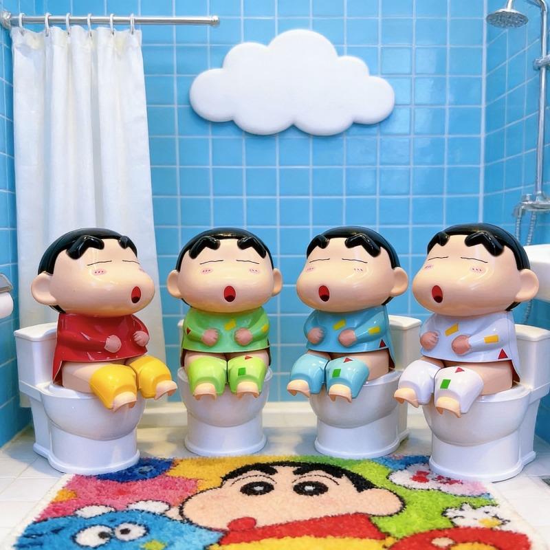 Crayon Shin-Chan Water Squirt Toy Cute Creativity Toilet Modeling Water Spray Toy Creativity Decompress Desktop Ornament Gift #