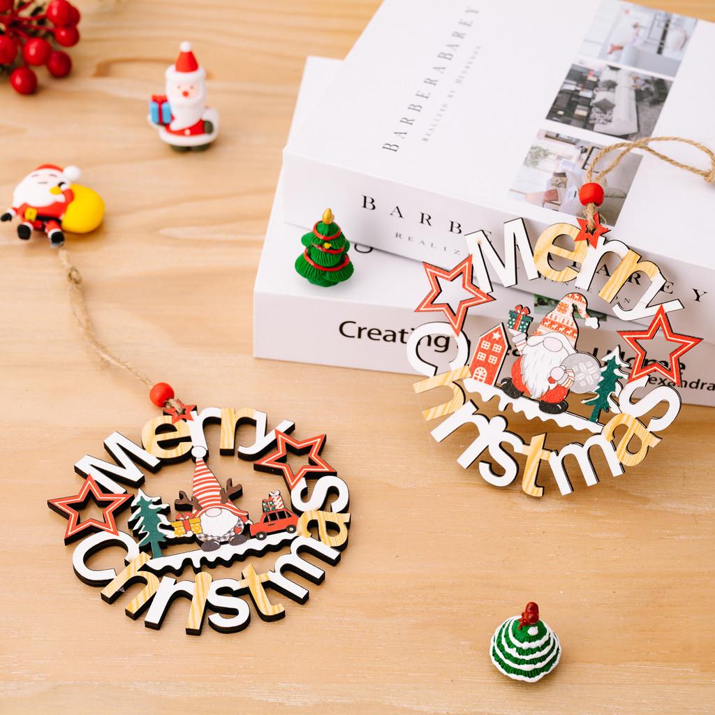 Unique Circular Wooden Christmas Hanging Decor Round Letter Plaque Ideal For Holiday Celebrations