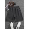 Черные дымчато-серые женские шорты из трех частей без принта