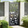 VidaXL Garden Gate Black 105x205 Cm Steel Light Design, Fence Gate, Outdoor Gate, Metal Gate, 4100953
