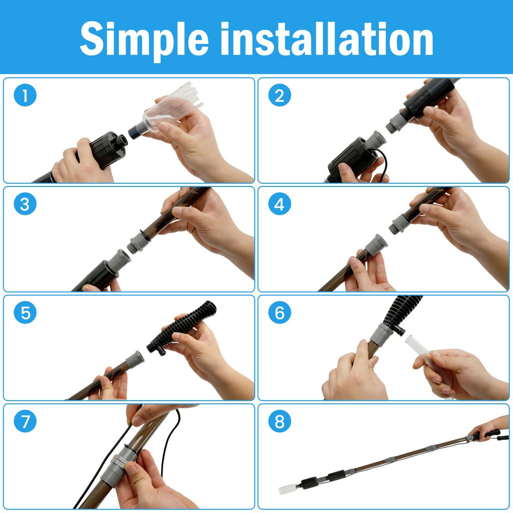 Очиститель грунта для аквариума с сильным всасыванием Электрические инструменты для чистки аквариума Очиститель грунта Сифон Фильтр Насос Пылесос Автоматический