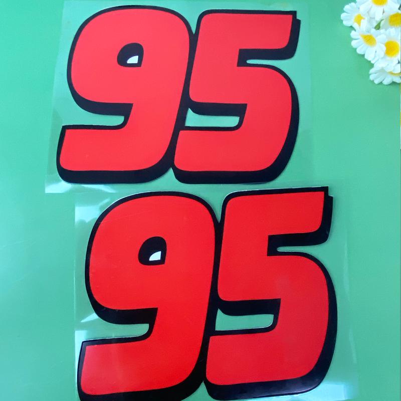 Number95 Red and Laser Motorcycle Stickers Waterproof for Motorbike Helemt Box Fuel Tank Fairing Refit Car Window Vinyl Decals