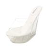 Sexy Ultra-high Heel Cool Slippers High Transparent Slope Crystal Waterproof Platform Sexy Open-toed Sandals WZ