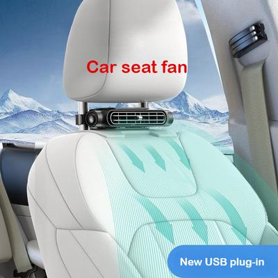 2025 Новый автомобильный вентилятор для сиденья Турбо Высокая мощность ветра Портативный для переднего и заднего сидений Питание от USB Охлаждение подголовника Вентилятор с регулируемым ремешком