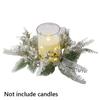 1PC For Candlestick Garland Wreath Artificial Greenery Wreath Fake Leaves Candle Ring Vintage