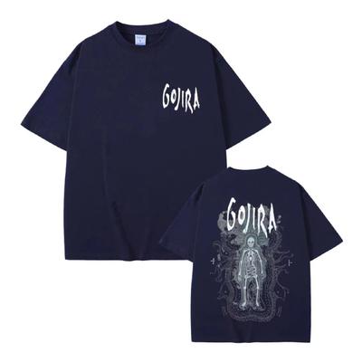Метал-группа Gojira The Flesh Alive Графическая футболка со скелетом Мужская Женская Модная Оверсайз Футболка Мужская Повседневная Хлопковая Футболка
