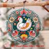 Floral Duck Round Art Wind Chime Metal Hanging Decor for Garden Patio Outdoor Indoor Holiday Decorations Durable Weather Resistant