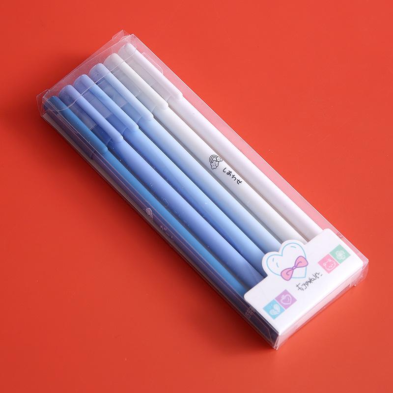 6 Pcs/Set Morandi Color Ink Black Gel Pens Student Diary Pen Handbook Pen Office And Study Stationery School Supplies