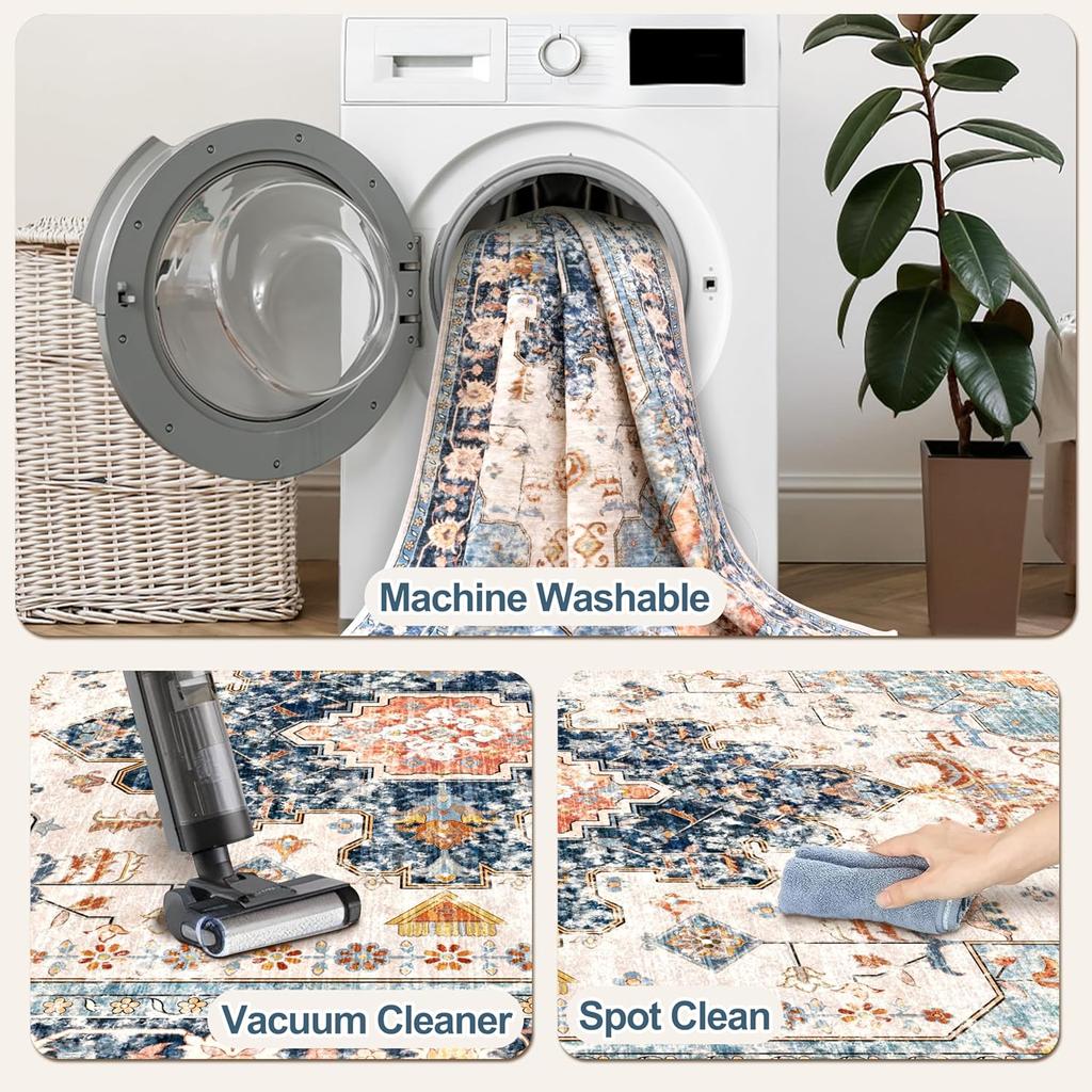Persian Vintage Area Rug Outdoor Camping Rug Ultra-Thin Non-Slip Large Area Rug For Living Room Bedroom Decorative Rug