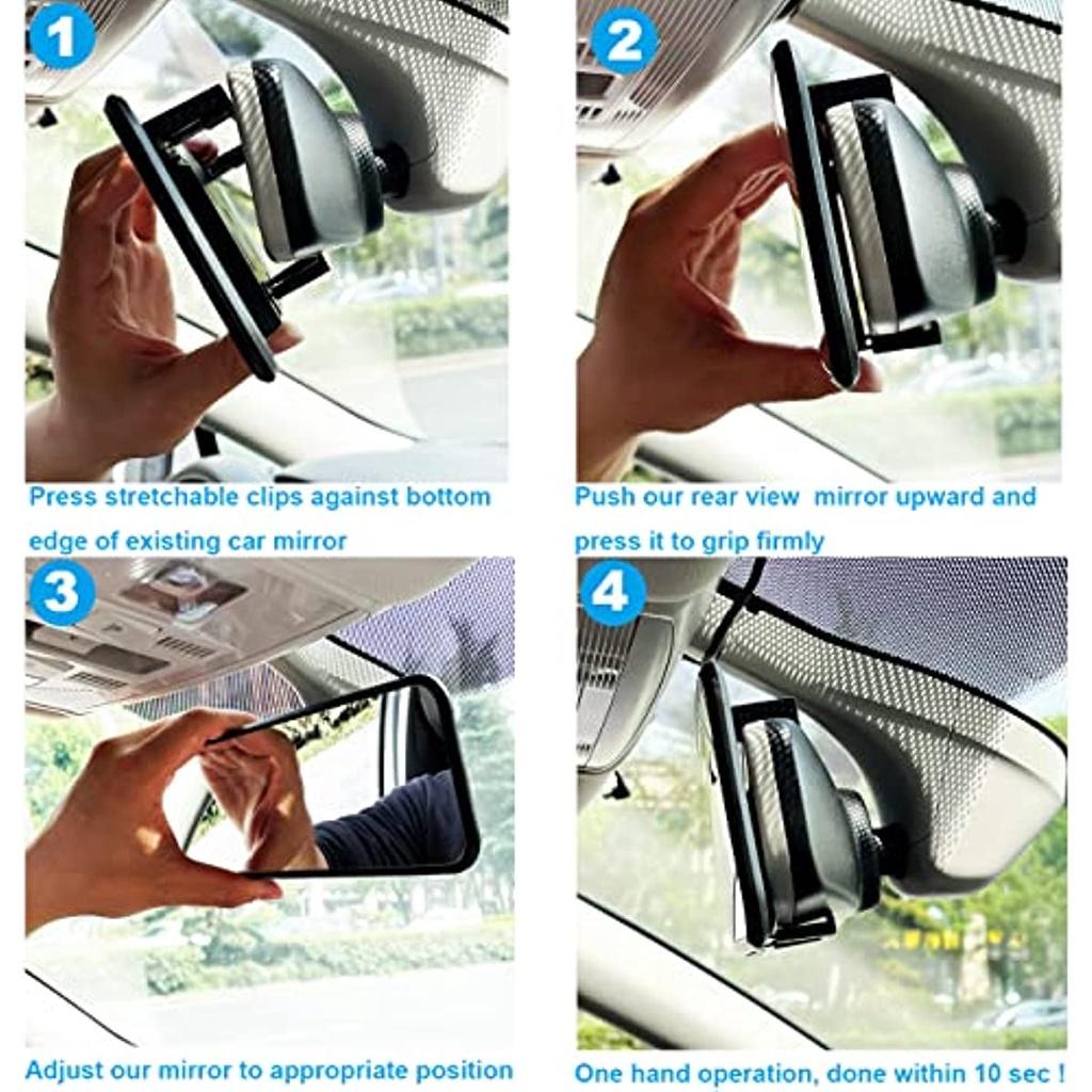 Универсальное автомобильное внутреннее зеркало заднего вида, широкоугольное выпуклое зеркало заднего вида для внедорожников, грузовиков (11,4 дюйма в длину и 2,9 дюйма в высоту)