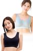 VIAGE Beauty Up Night Set of 2 Gray X Available In 6 High Underarm Compression Design On the No Tightness Bra, (Black/Cool Gray, L) Sizes, Design,
